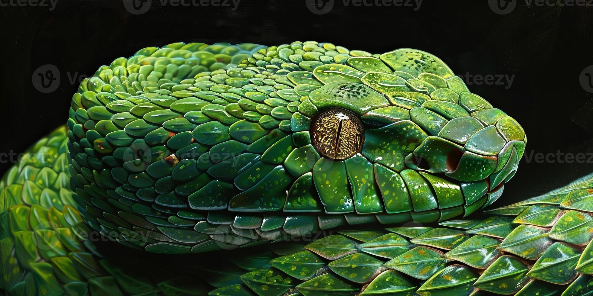 Discover the mesmerizing details of a vibrant green snake in this stunning image photo