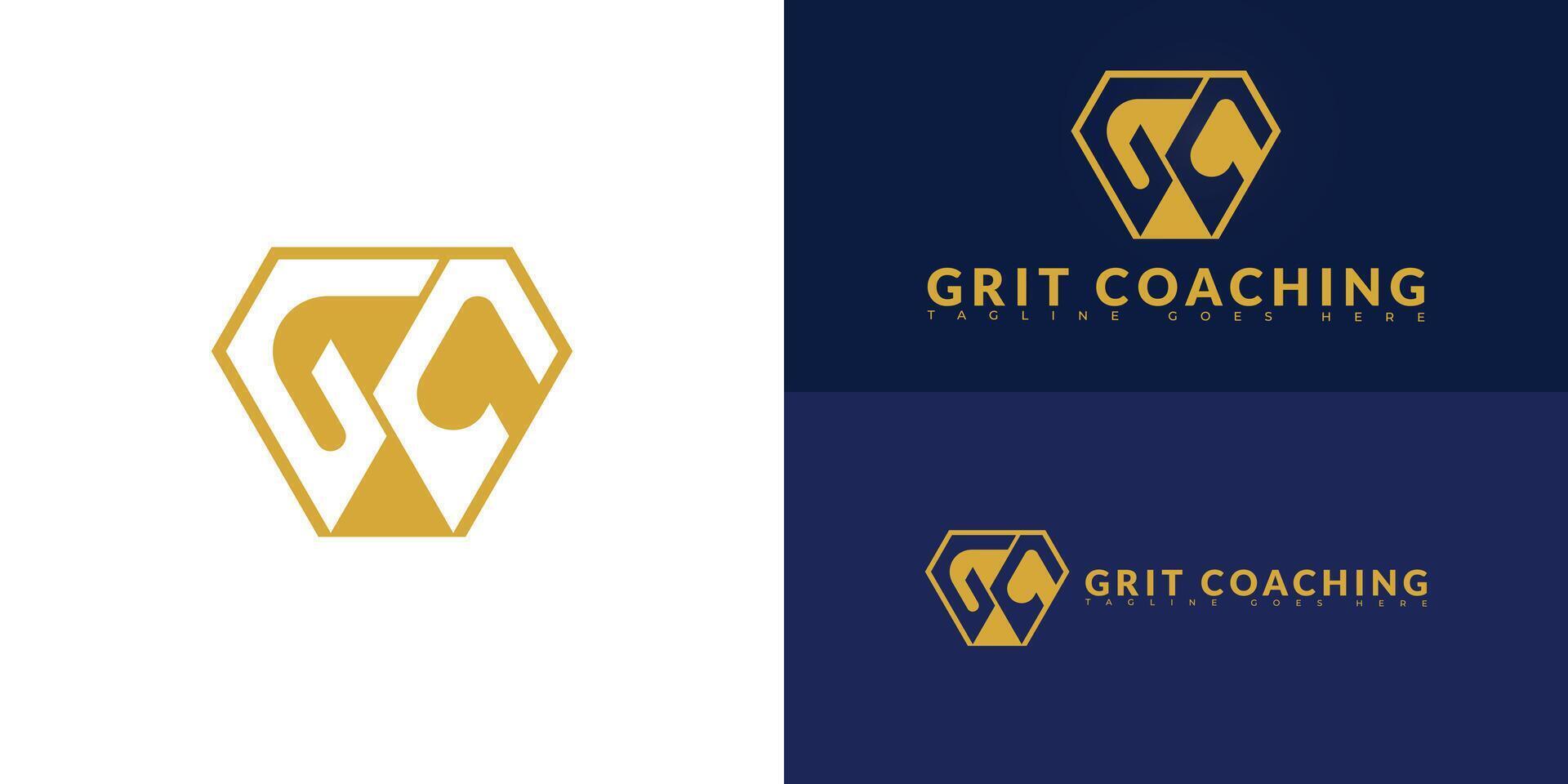 Modern initial letter GC or CG logo in gold color isolated on multiple background colors. The logo is suitable for coaching business logo design inspiration templates. vector