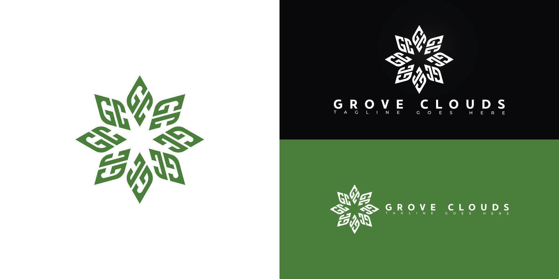 Modern initial letter GC or CG logo in green color isolated on multiple background colors. The logo is suitable for cannabis dispensary logo design inspiration templates. vector