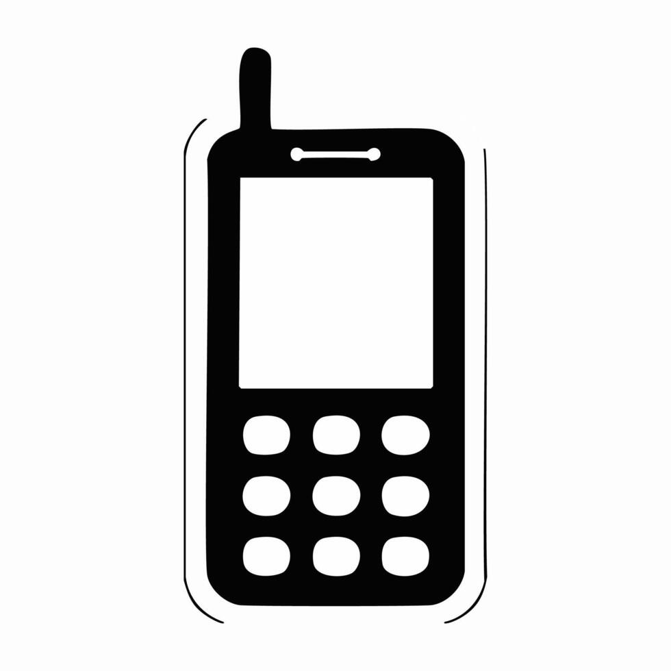 cellphone device icon over white background, flat design illustration vector