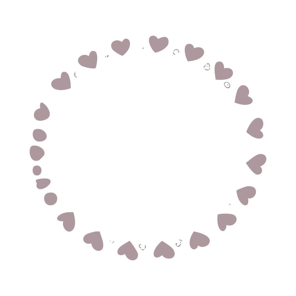 illustration of a circle frame with hearts for love day vector