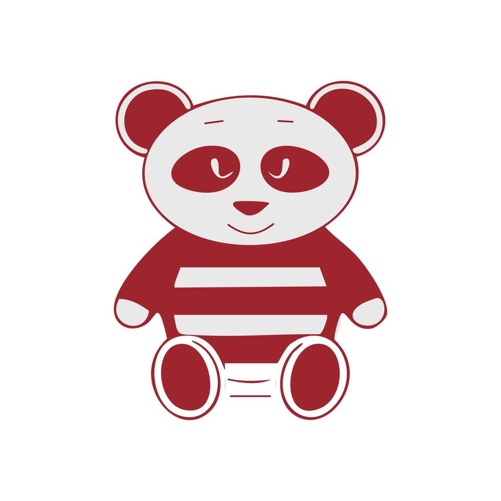 Cute panda bear icon. Flat design style vector