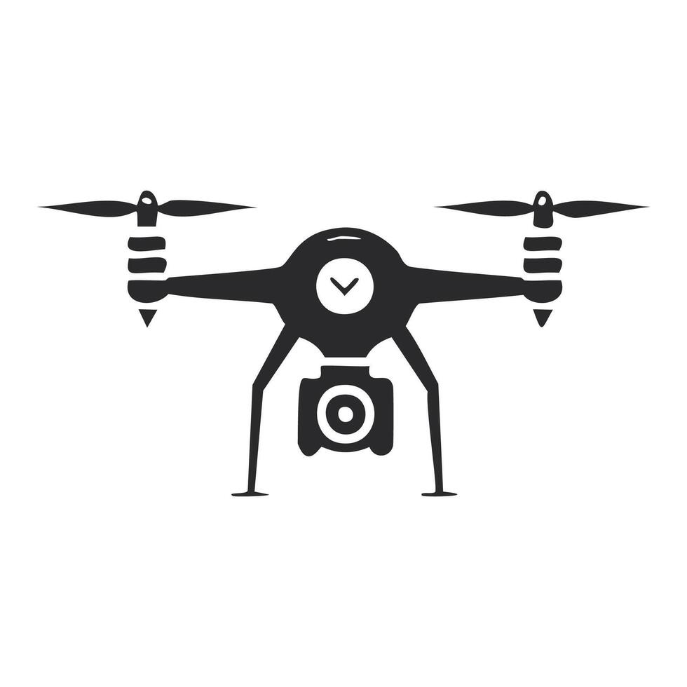 Drone with camera black simple icon on white background for webdesign and mobile app vector