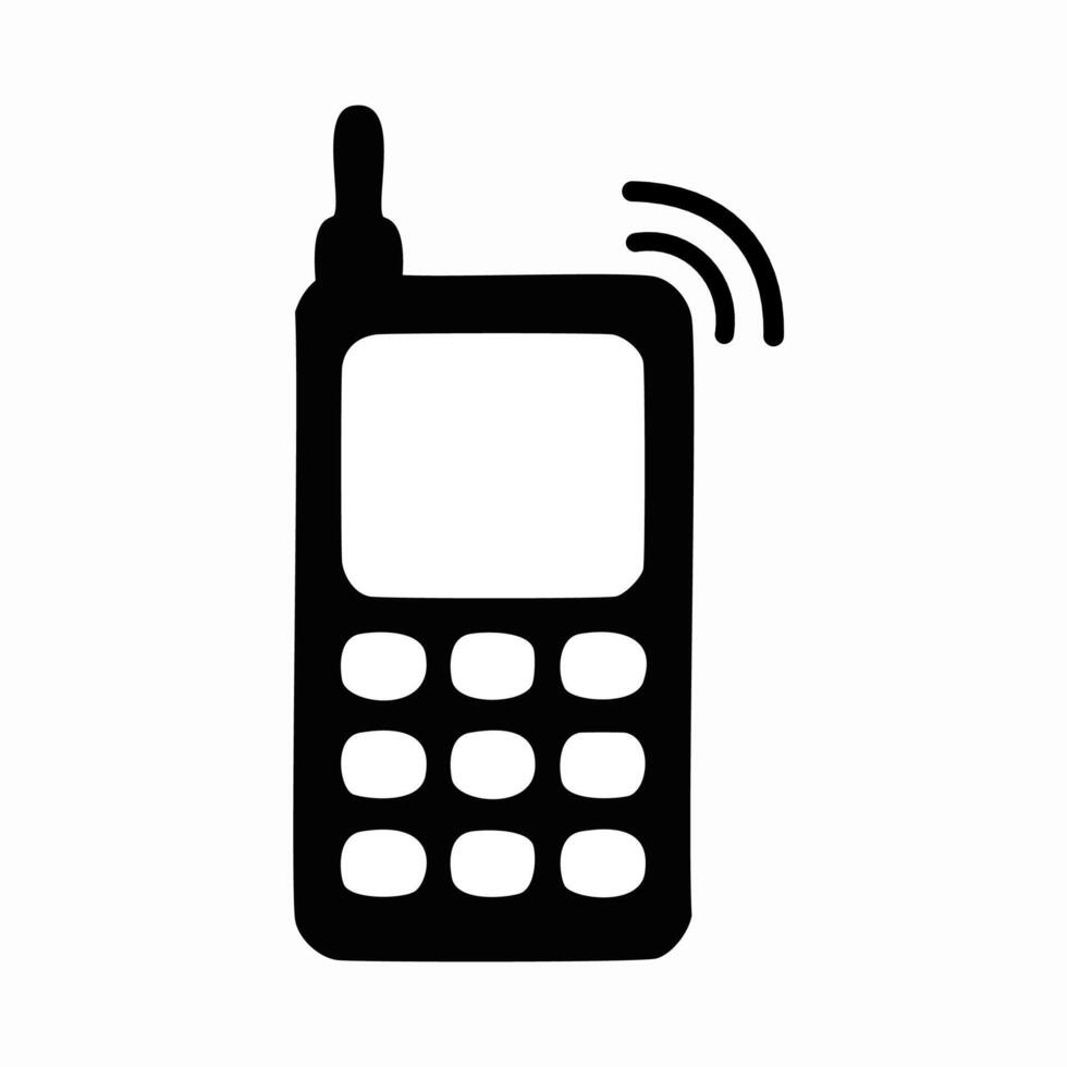 Mobile phone icon on white background. Flat style illustration. vector