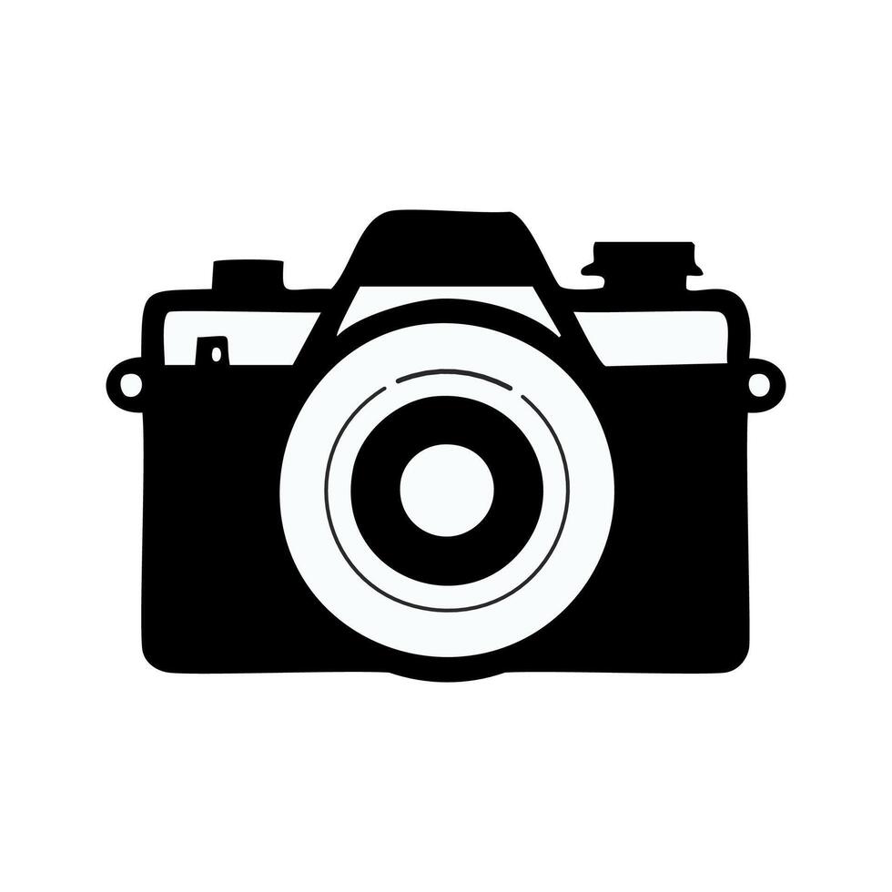 Camera photo icon isolated on white background. Flat design illustration. vector