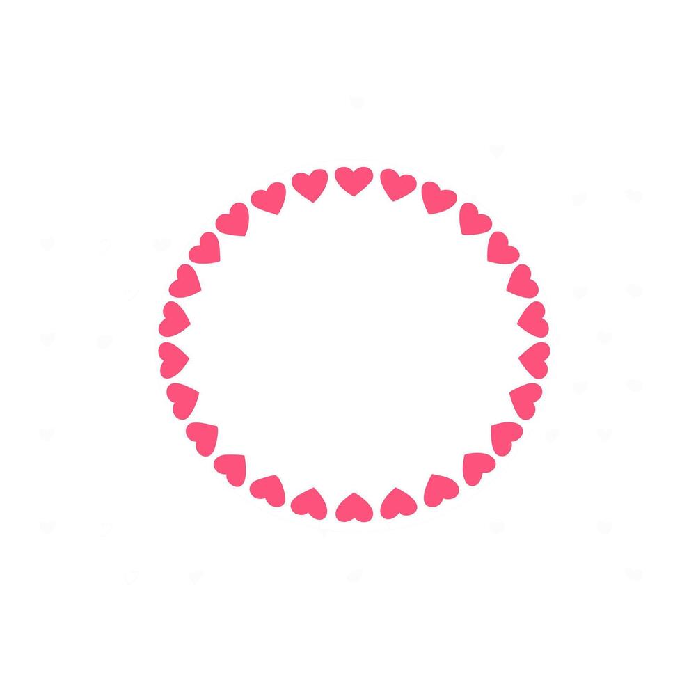 Round frame with hearts illustration. vector