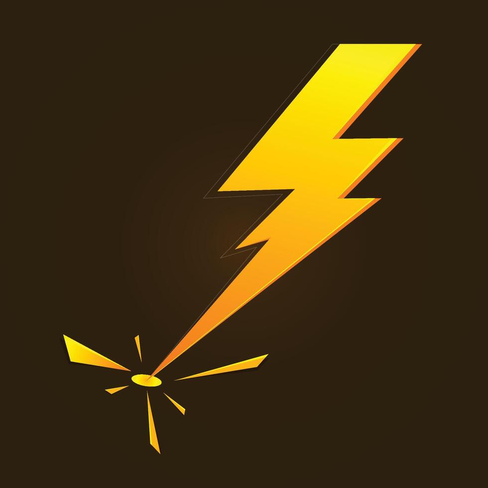A yellow lightning bolt with a yellow background vector