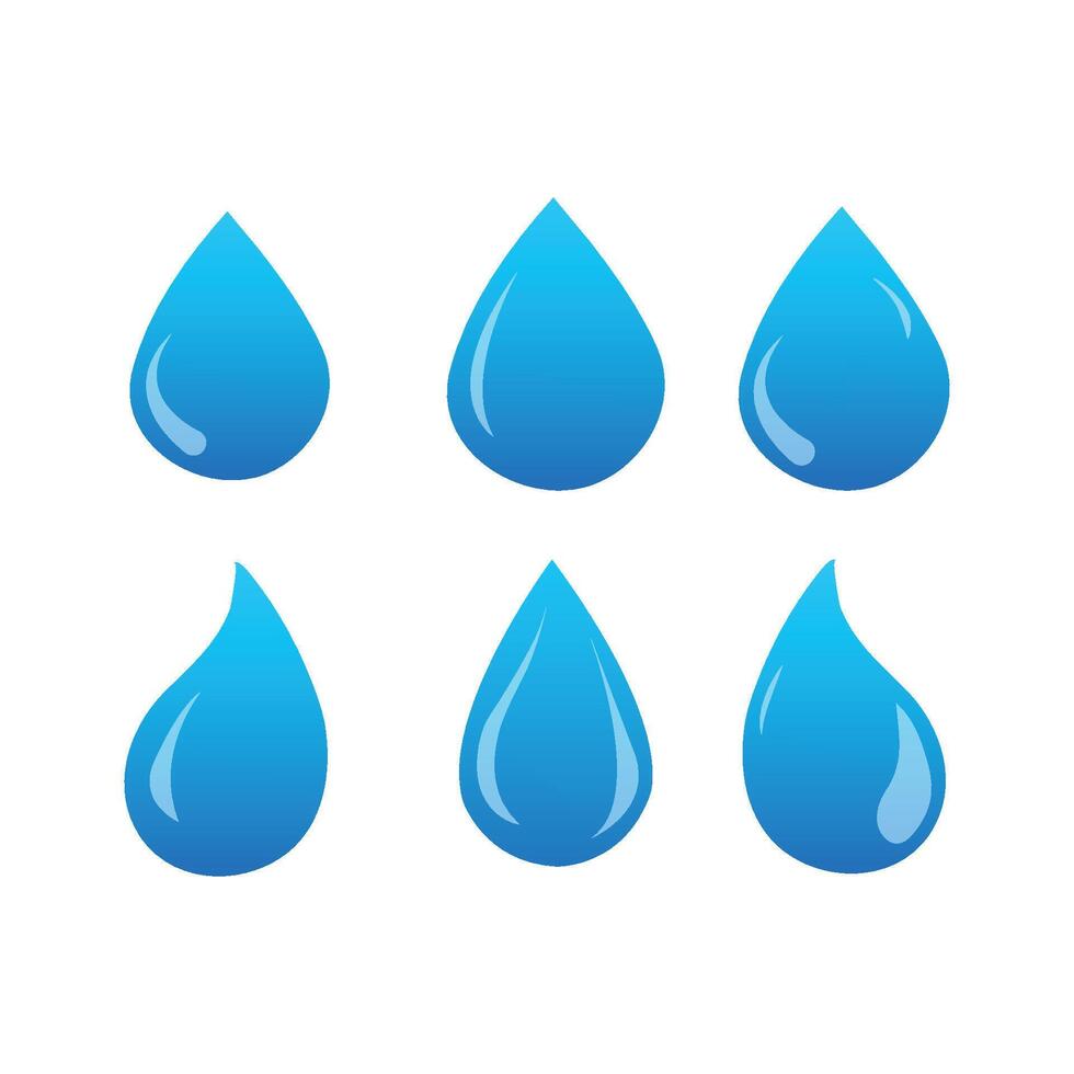 Set Of Different Style Water drop icon design vector
