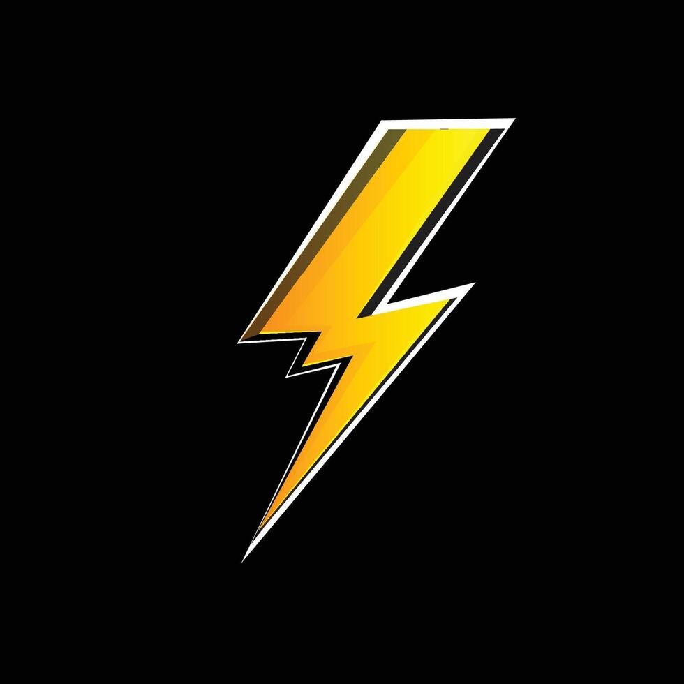 Powerful Lightning Bolt Against Dark Surface vector