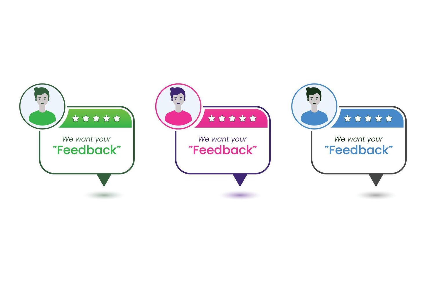 Feedback Icons Testimonial Bubbles vector