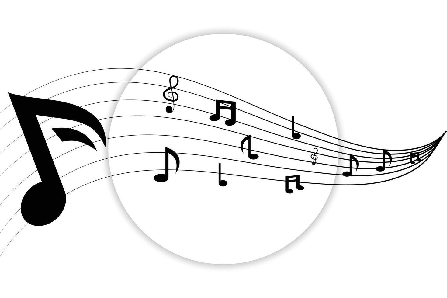 Music Icons and Symbols Illustration with circle vector