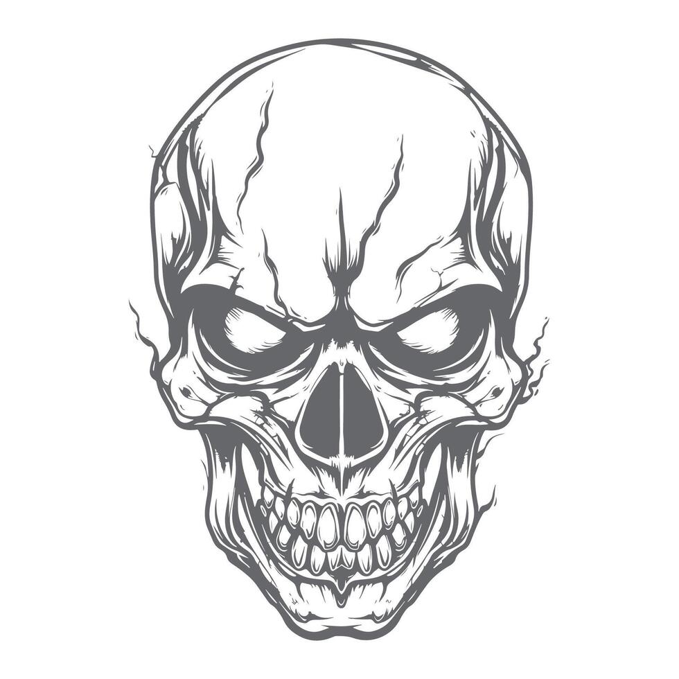 Monochrome Skull Artwork Vintage Elegance vector
