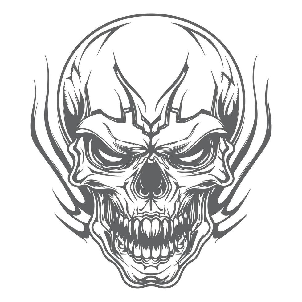 Timeless Skull Illustration with a Vintage Monochrome Touch vector