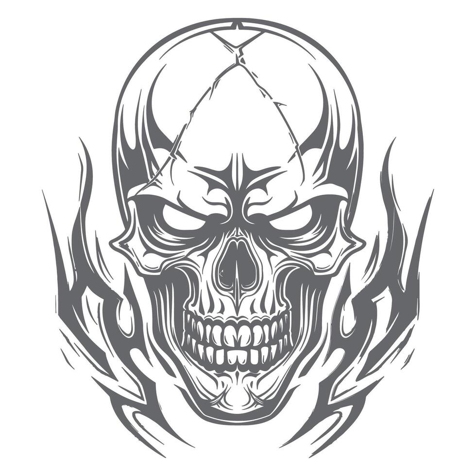 Classic Skull Illustration in Timeless Monochrome Style vector