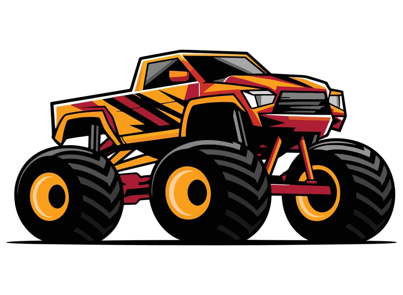 Monster Truck Design Illustration for Posters, Logos, and Apparel vector