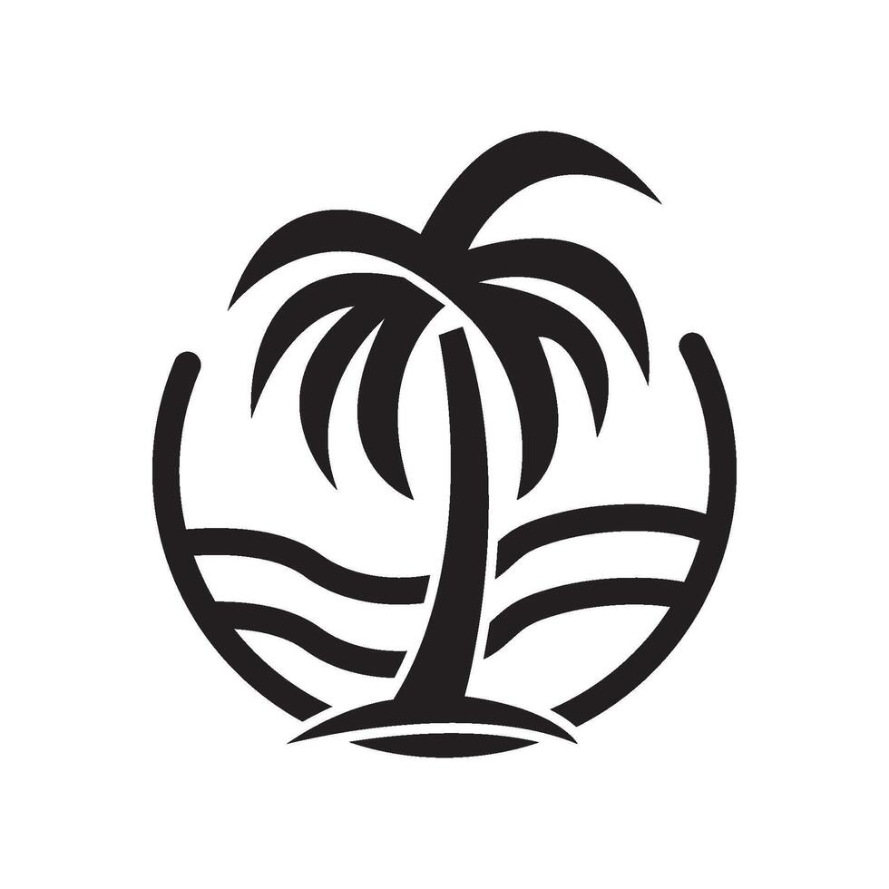 Palm tree icon design silhouette template illustration vector