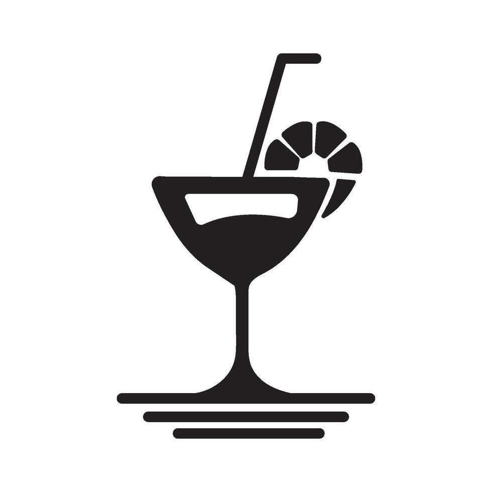 Lemon drink icon design silhouette template illustration vector