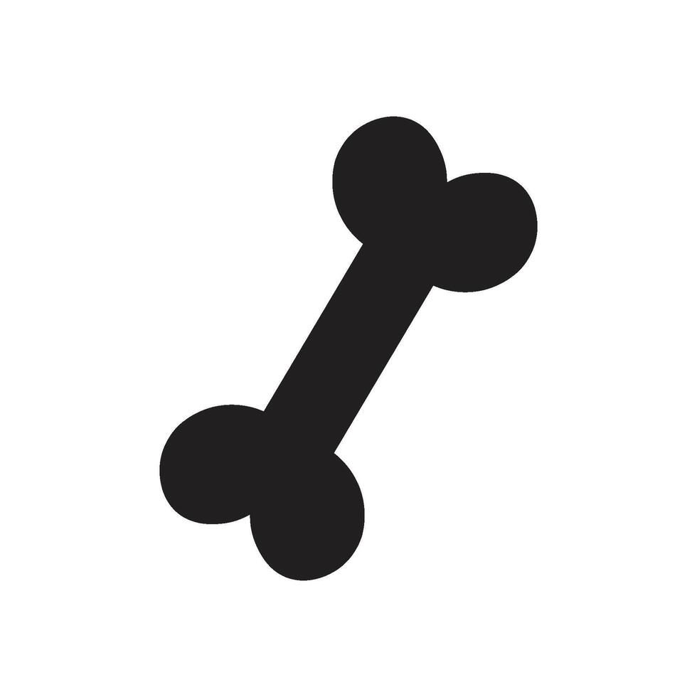 A black and white bone icon on a white background vector