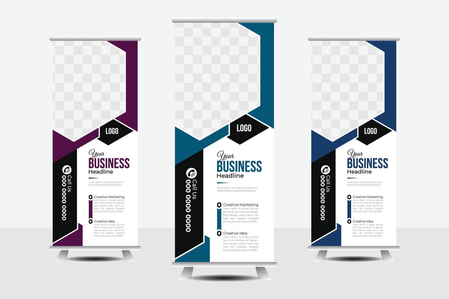 Modern Corporate business Roll Up Banner Design vector