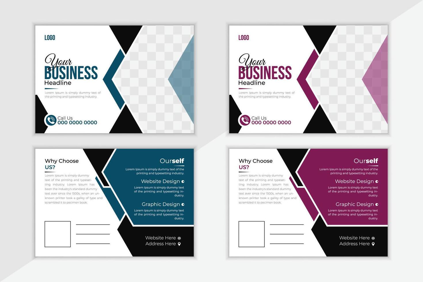Business Post Card Design vector