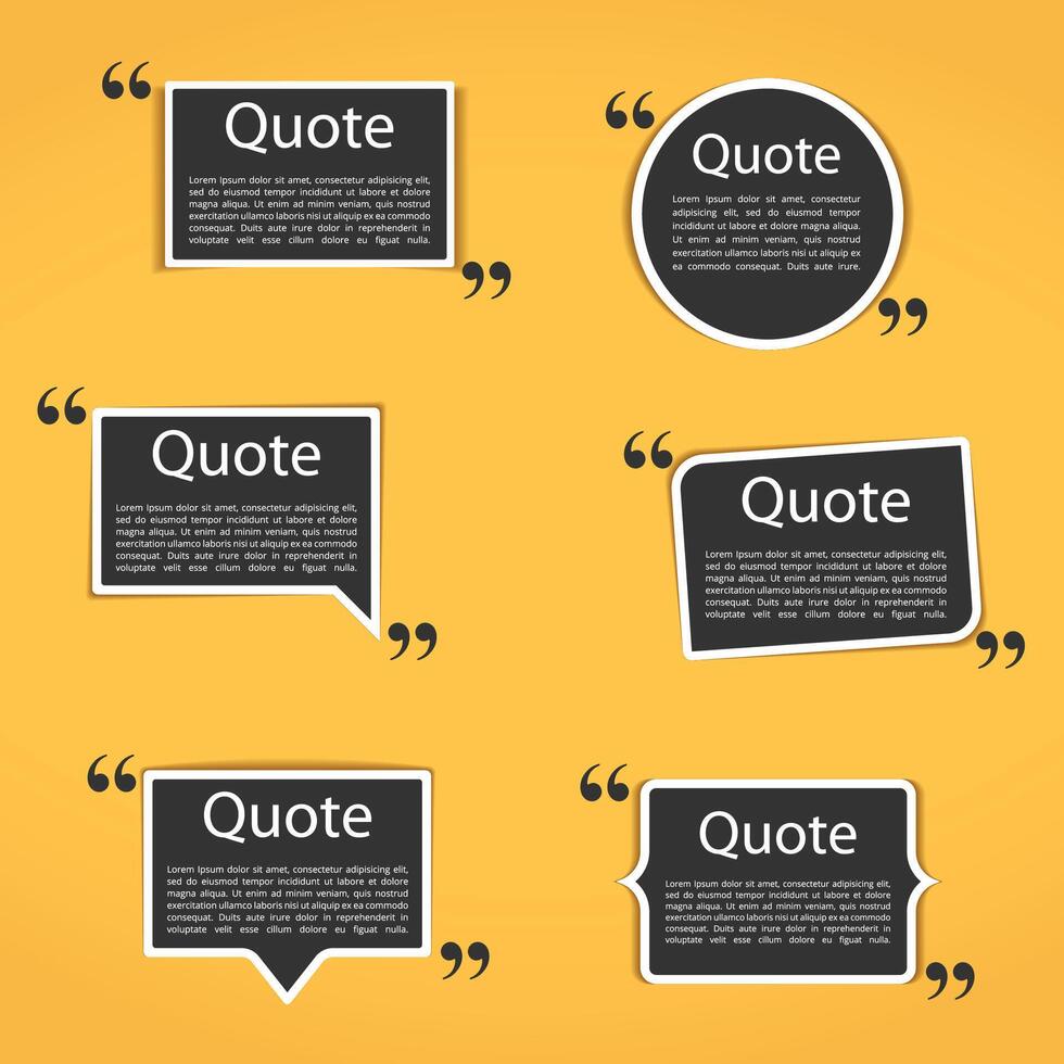 Six different frames with quotes for your text vector