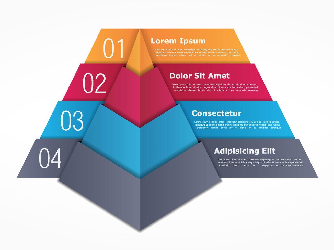 Pyramid with four elements vector