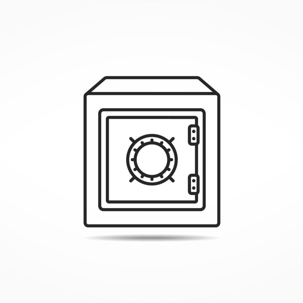 Bank safe minimal line icon vector