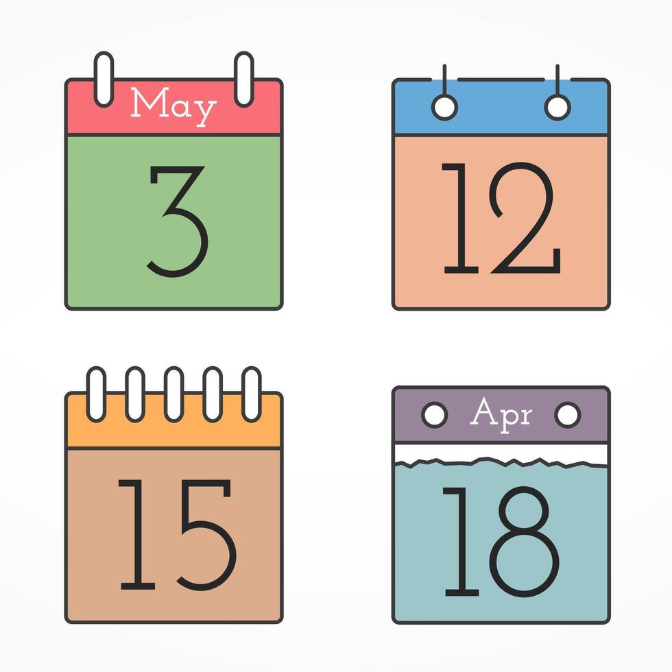 Four calendar icons vector