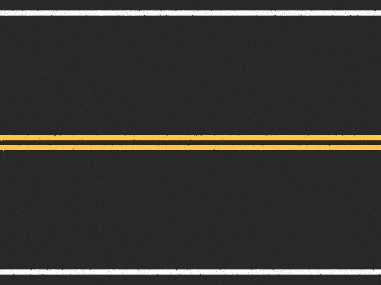 Horizontal asphalt road with double yellow line in the center vector