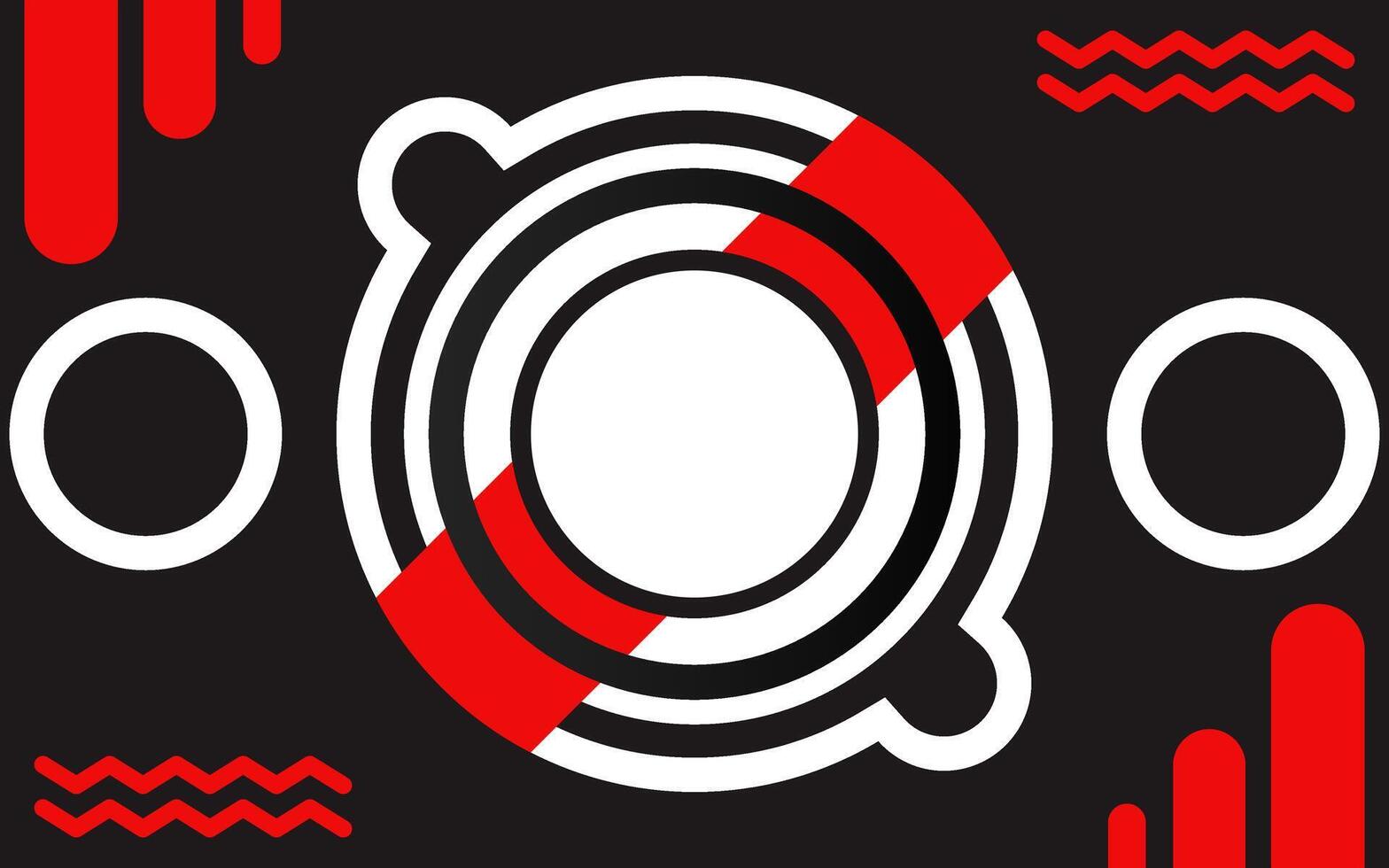 a red and black circular logo with a circle in the middle vector