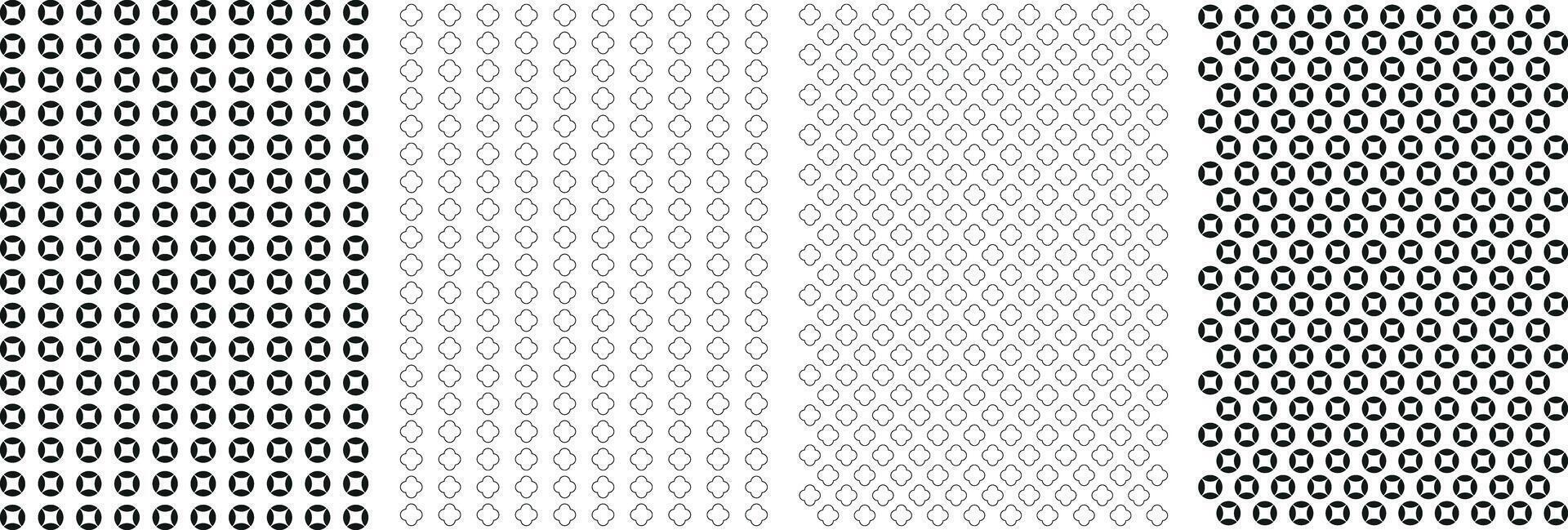 Seamless Geometric Abstract Pattern Set, Modern Textile Pattern Set For Fabrics vector