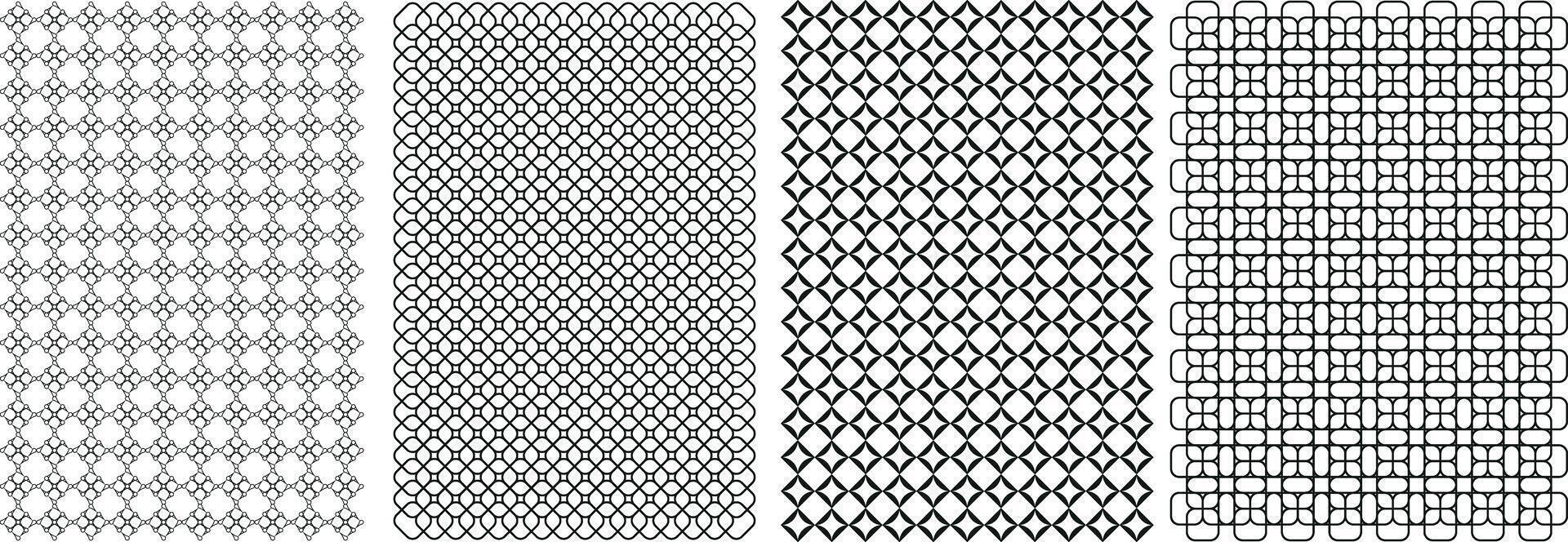 Seamless Geometric Abstract Pattern Background Set, Modern Textile Pattern Set For Fabrics vector