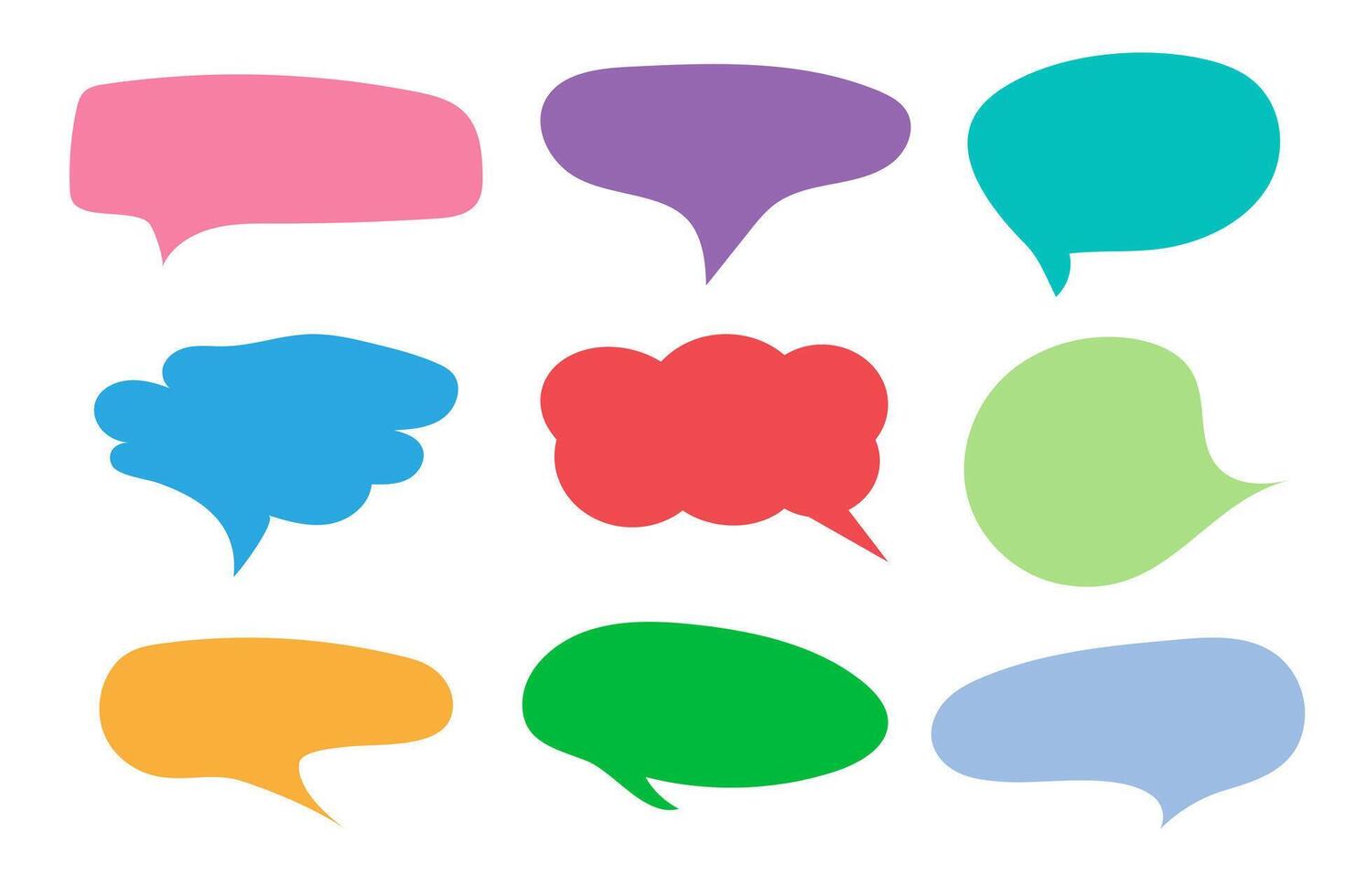 Speed bubble color text icons set on white background. vector