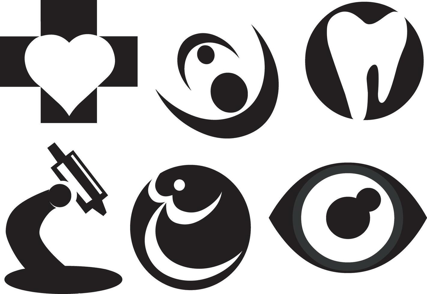 Illustration of medical icons related to healthcare. Can be used to refer to services. vector