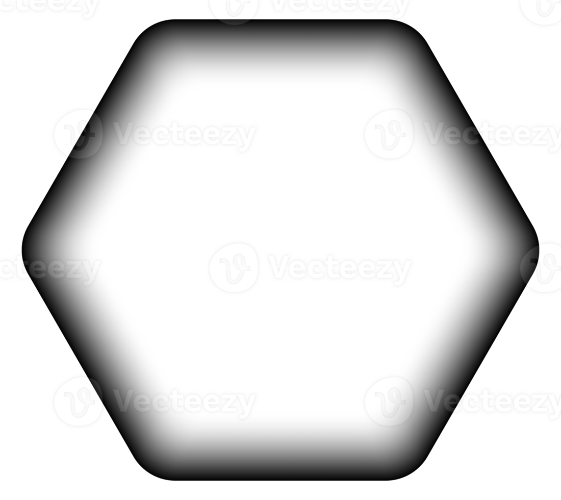 Inner shadow hexagon curve corner png