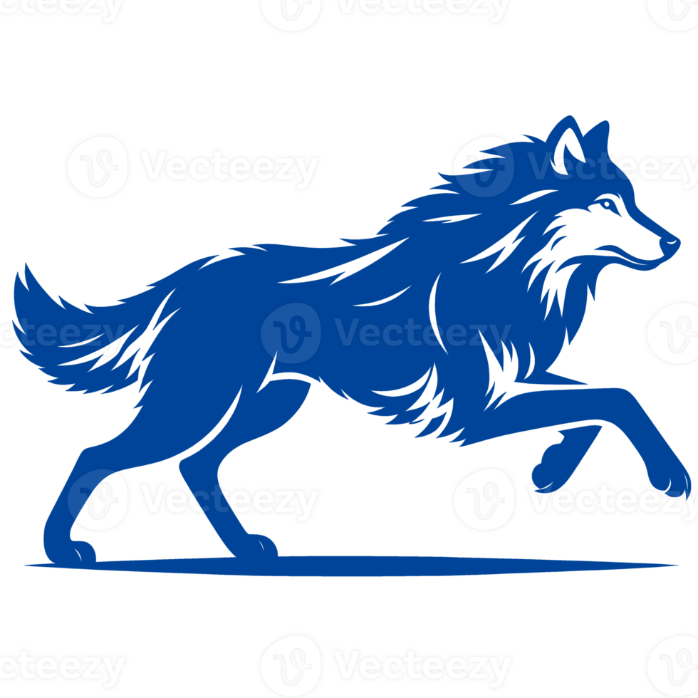 a silhouette of running wolf png