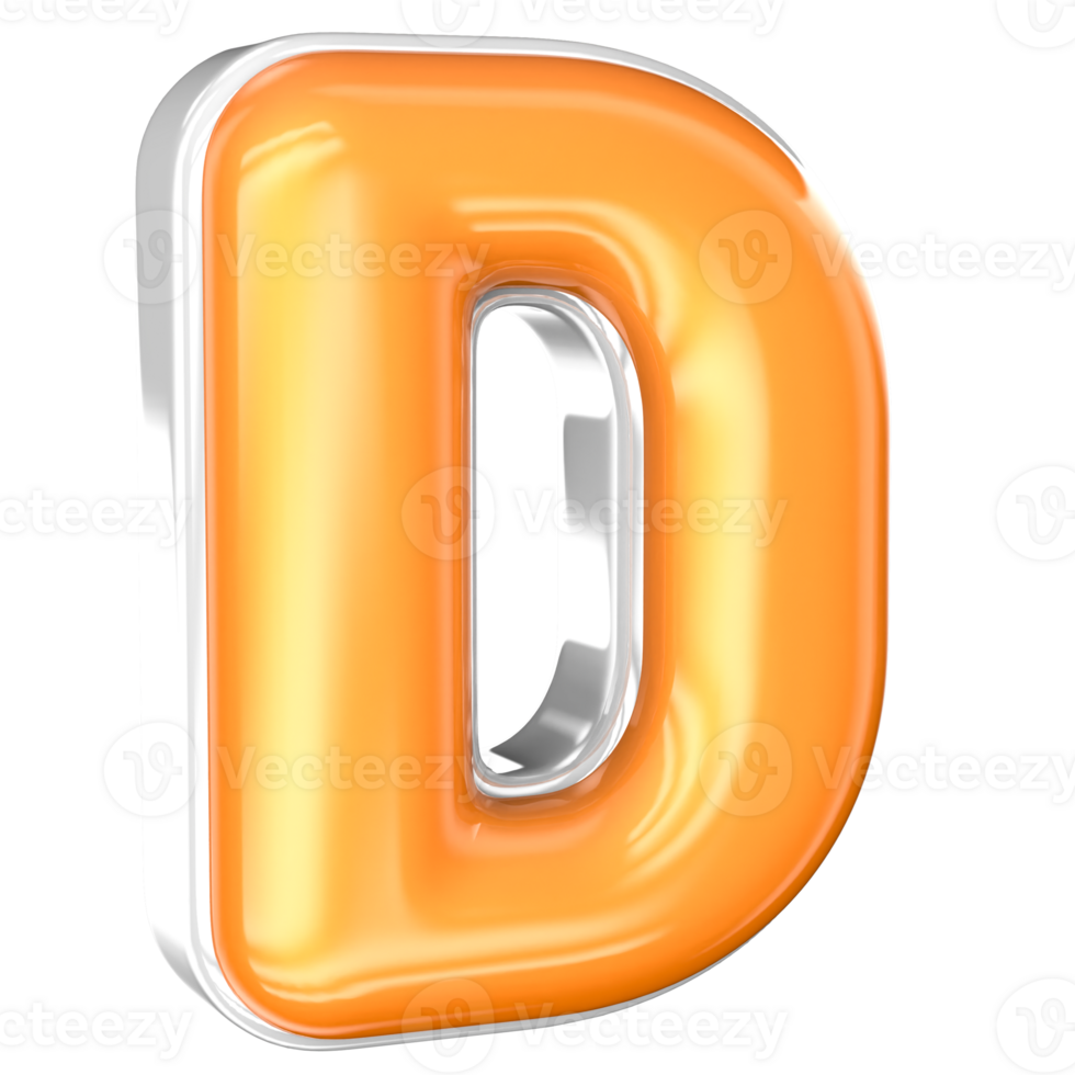 D Font 3D Render With White And Yellow png