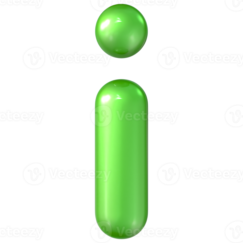 Balloon Green Font i 3d Rendering png
