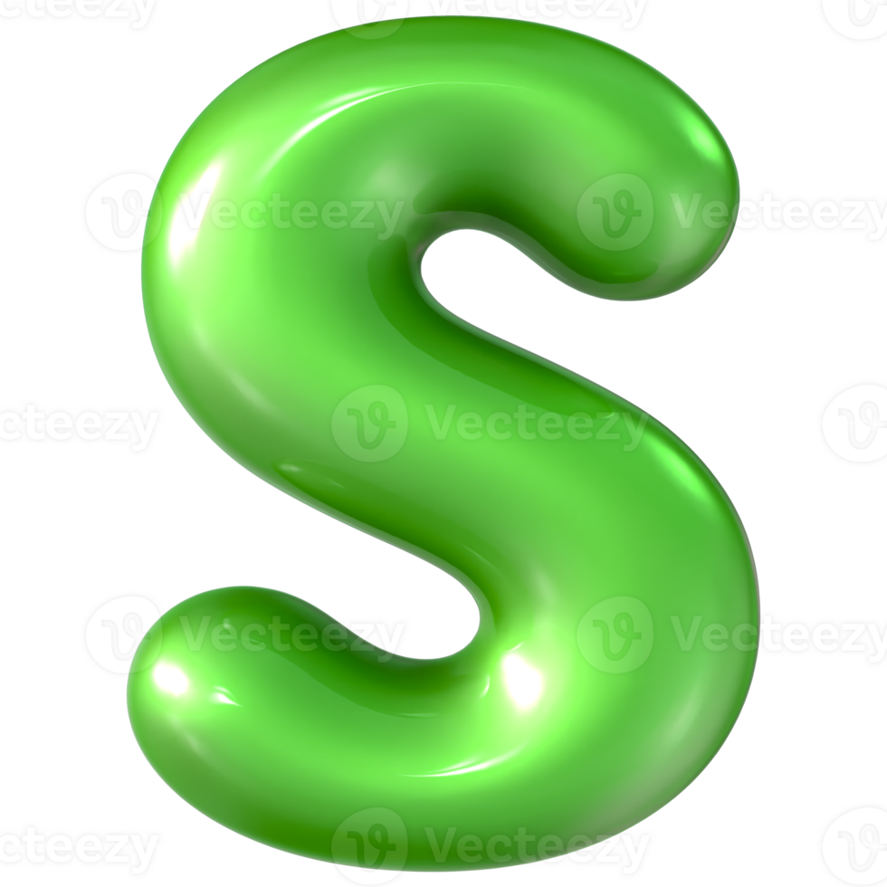 Balloon Green Font s 3d Rendering png