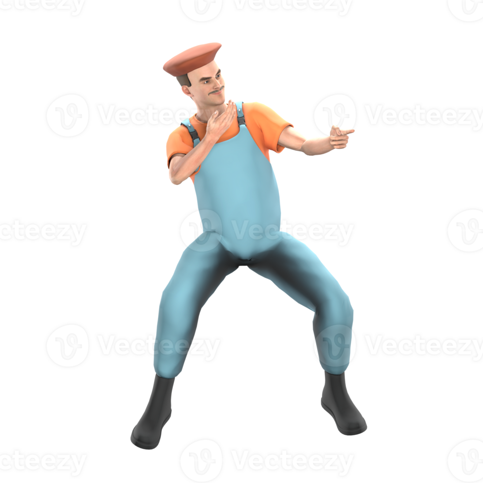 3D Male Painter in Action. Male painter.in styleCartoon Creative Art png