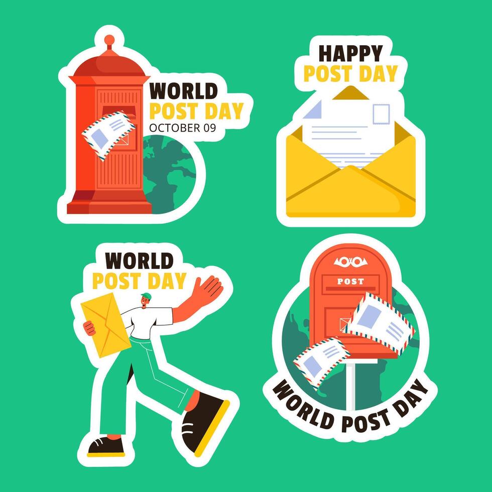 Creative Post Templates for Social Media Label in Flat Cartoon Style vector