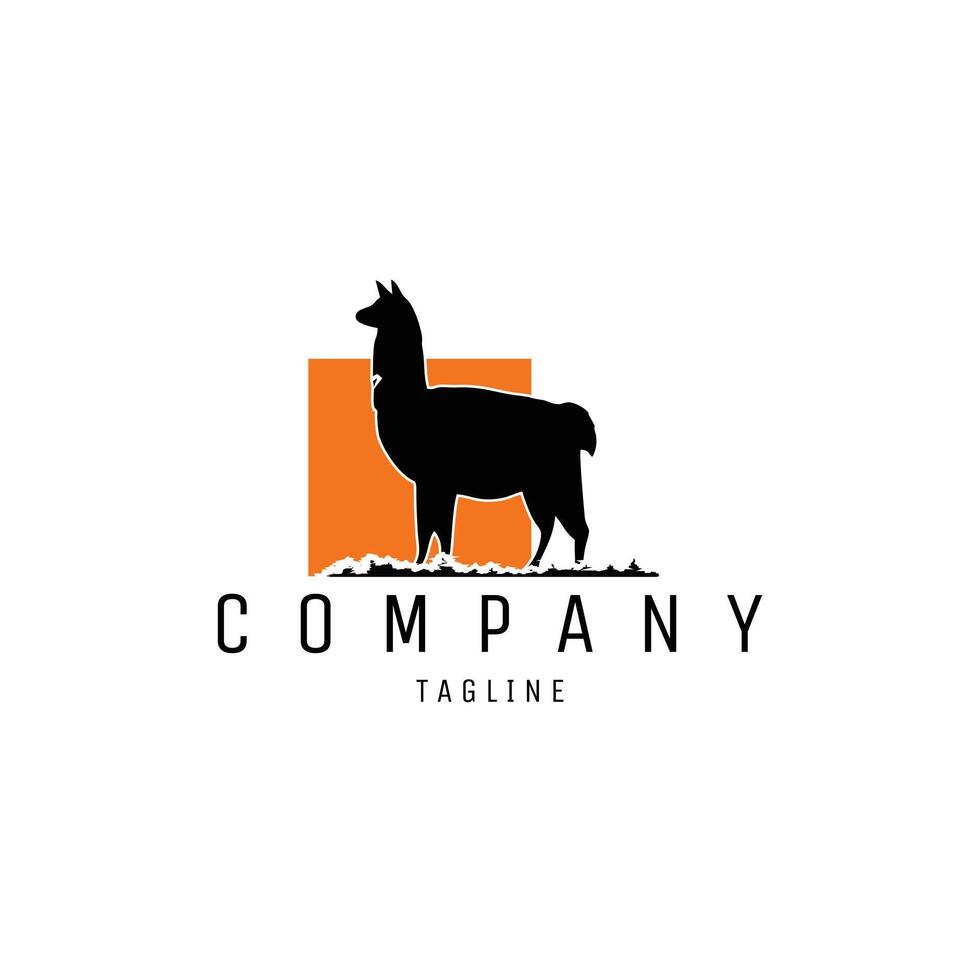 silhouette alpaca logo. premium illustration design looking from the side with a stunning twilight. best for logo, badge, emblem, icon, sticker design. available in eps 10 vector