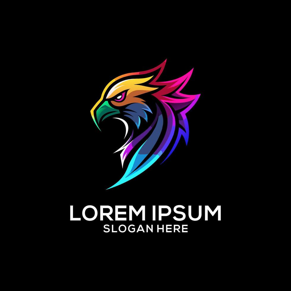 a black background with a bird logo on it vector