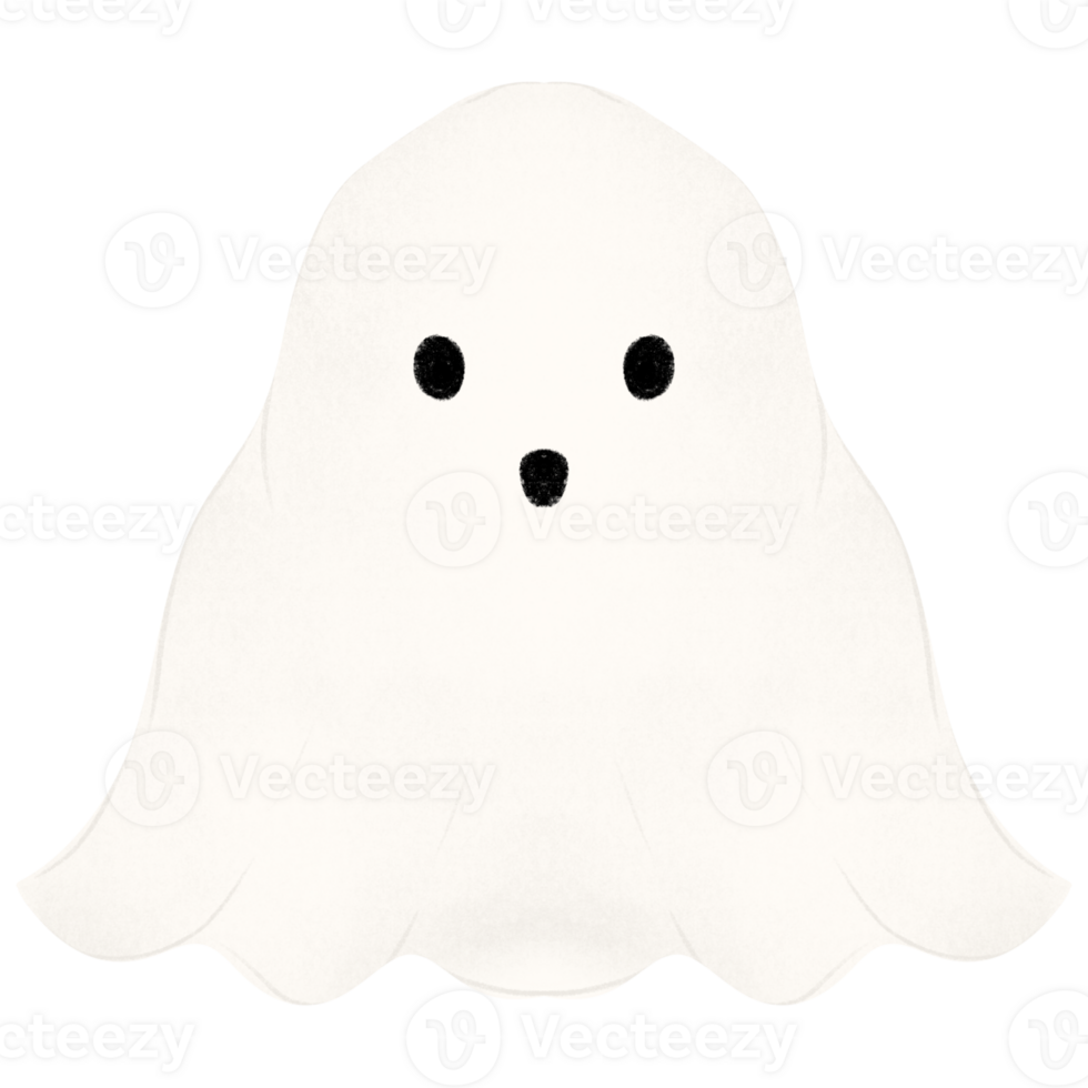 Hand drawn halloween ghost Happy Halloween day set of elements png