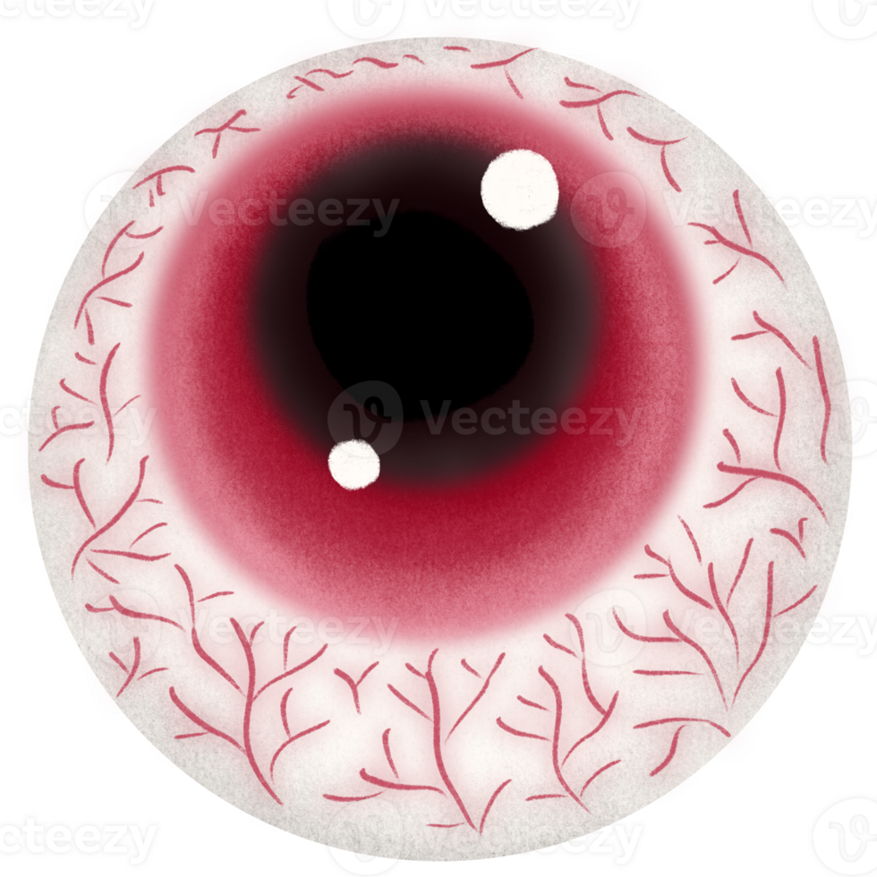 Hand drawn halloween sppoky eye Happy Halloween day set of elements png