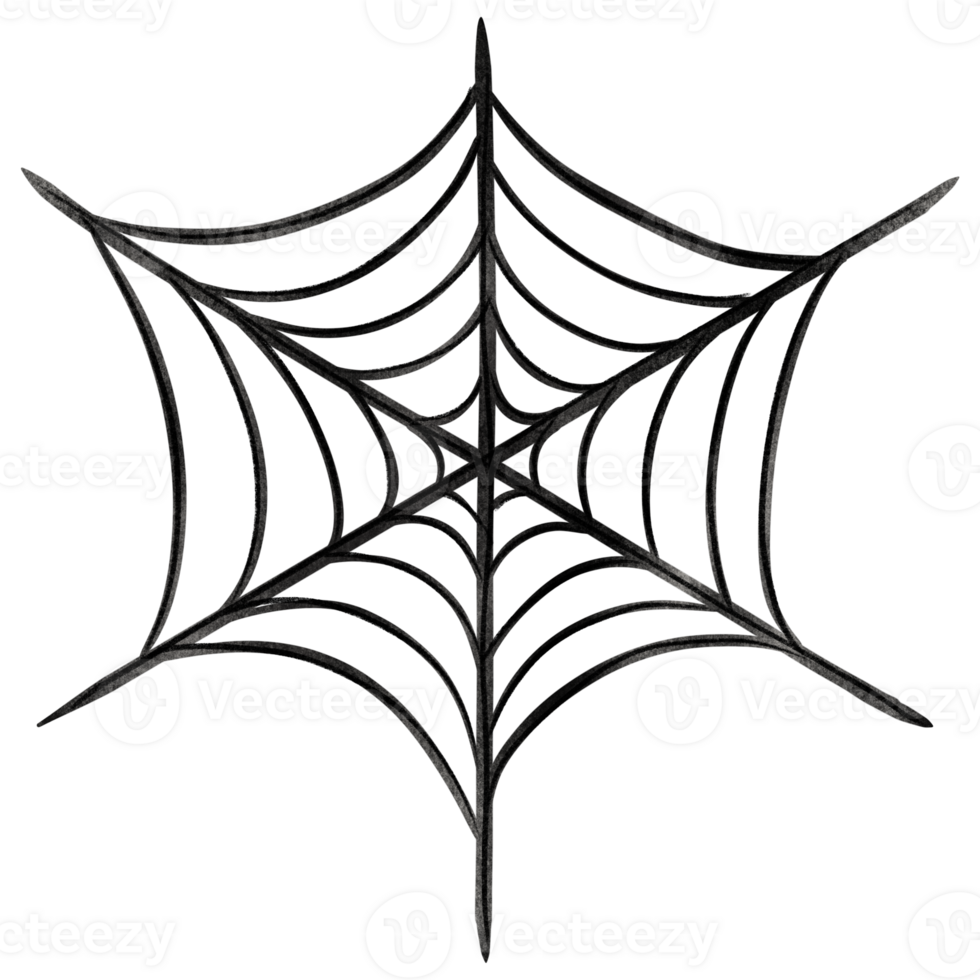 Hand drawn halloween web Happy Halloween day set of elements png