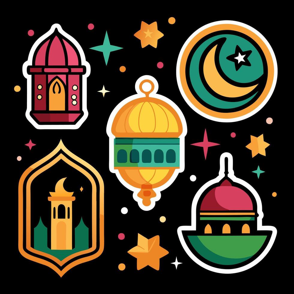 Icon Set for Ramadan Nights vector