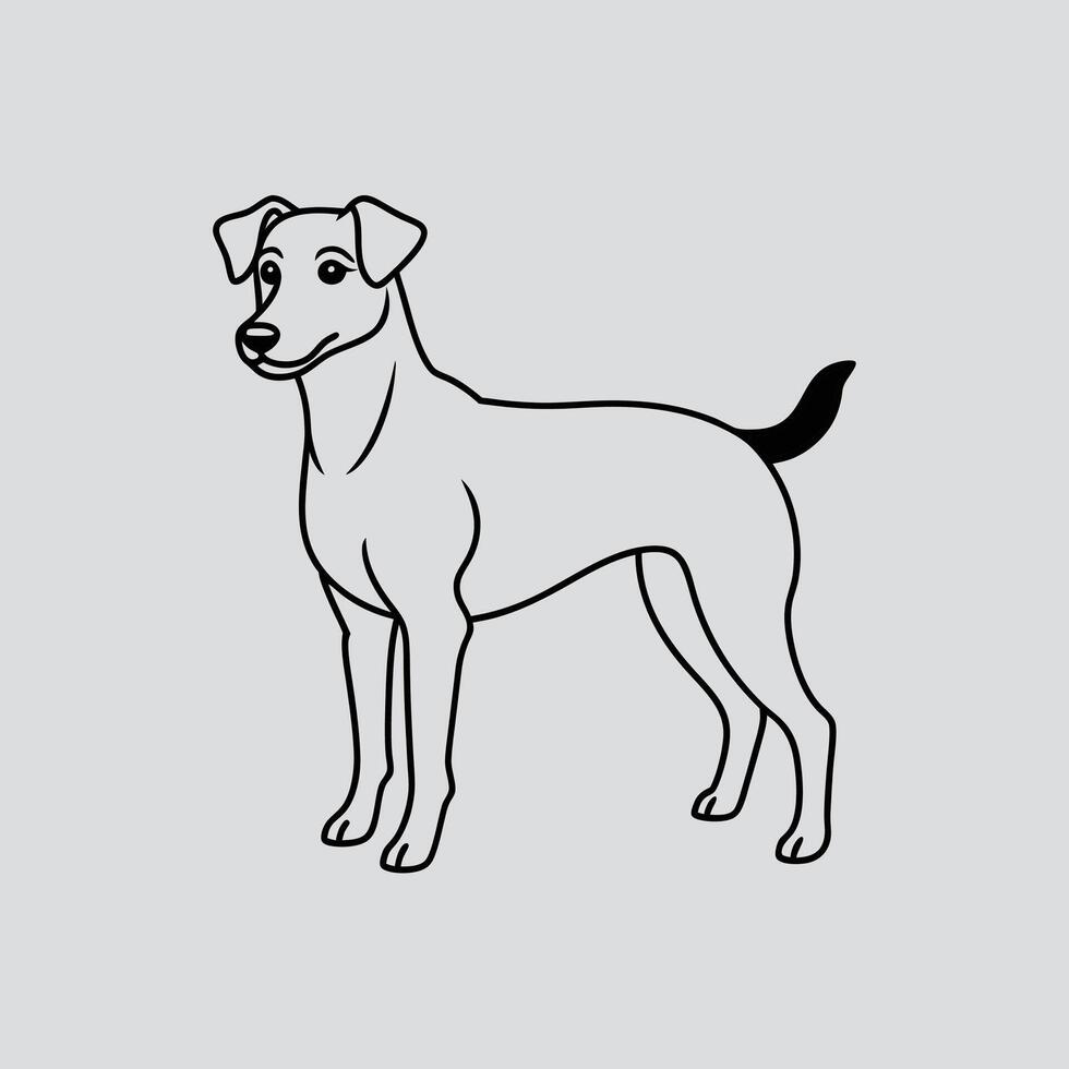 A DOG In A Line Drawing With White Background n vector