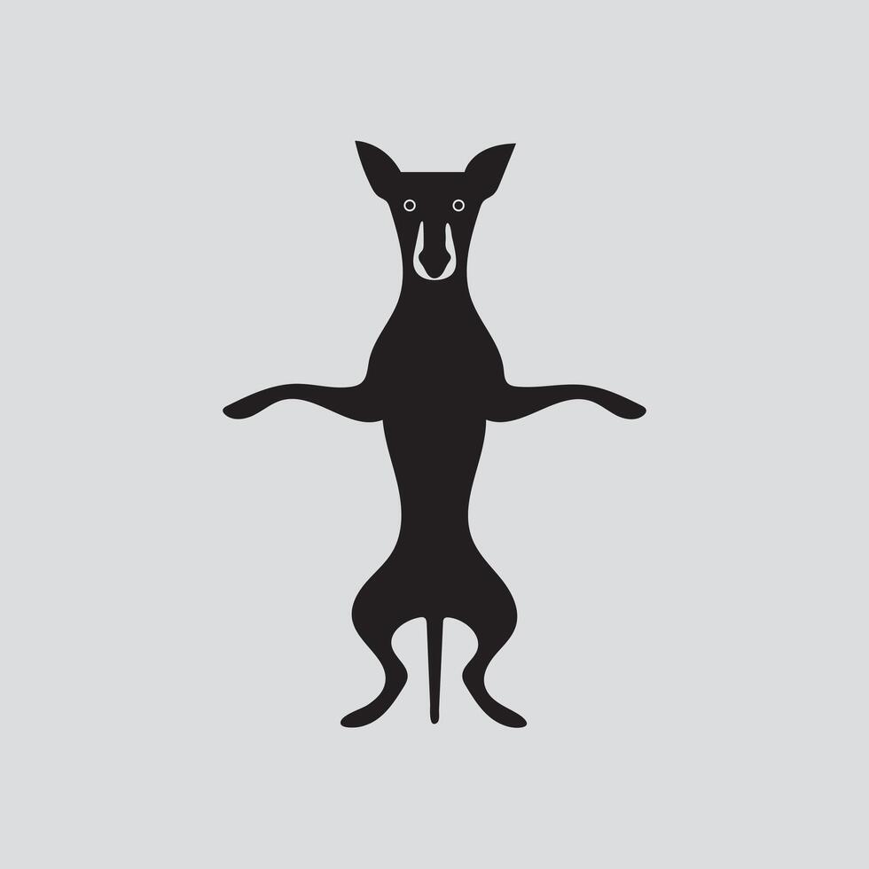 A DOG In A Line Drawing With Standing Dogi vector