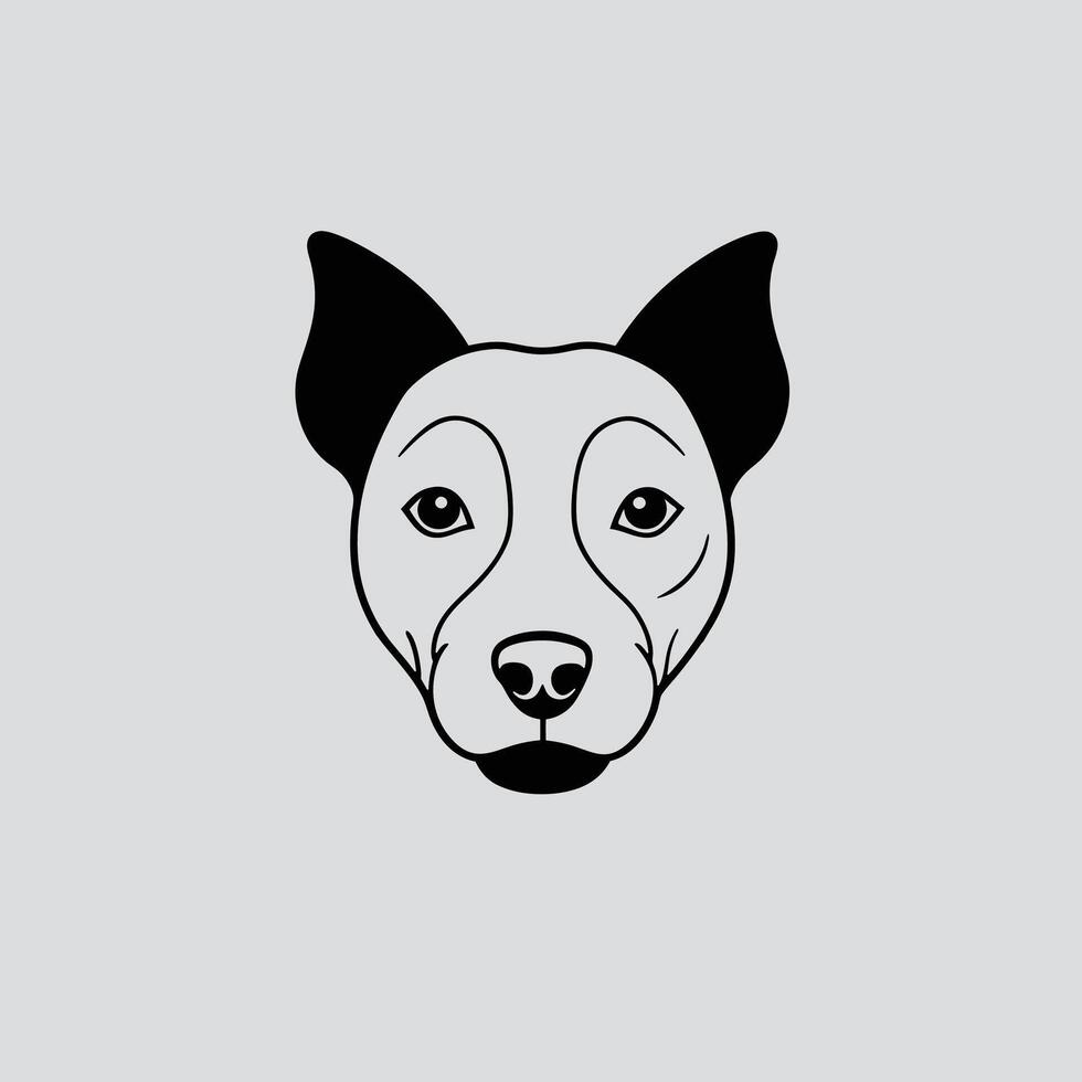A DOG Head In A Line Drawing vector
